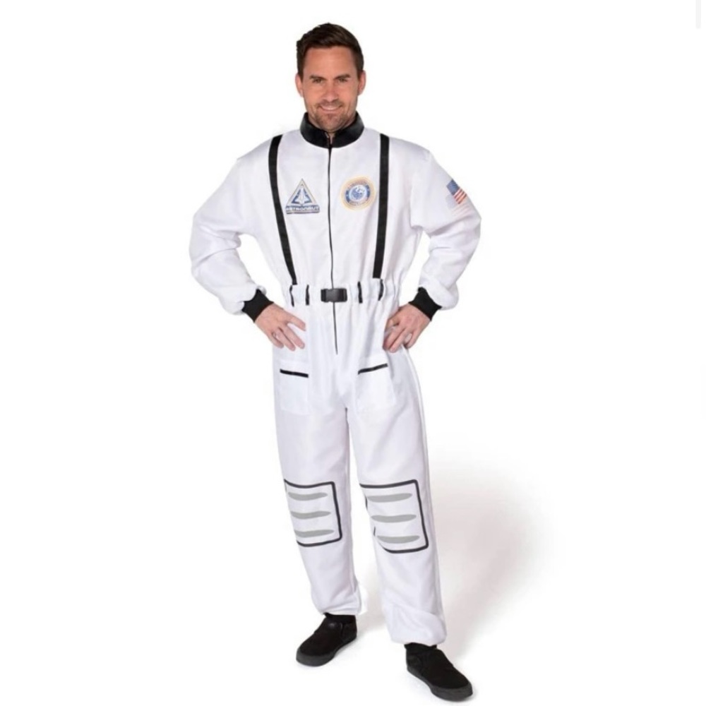 Adult Men’s Large, Astronaut Costume, Aerospace Suit For Halloween